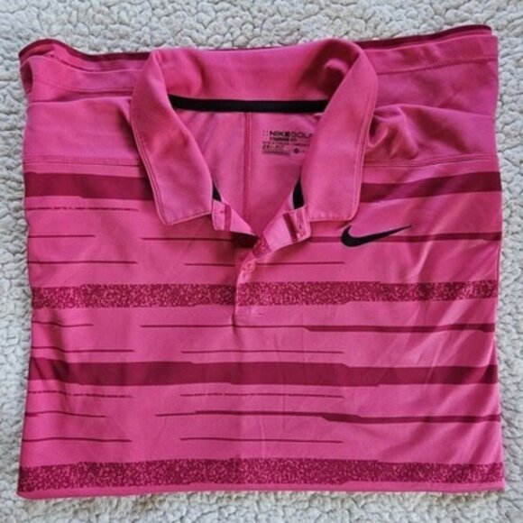 Nike Men’s Golf Polo Shirt XL Pink Dri-FIT Athletic - Picture 1 of 4